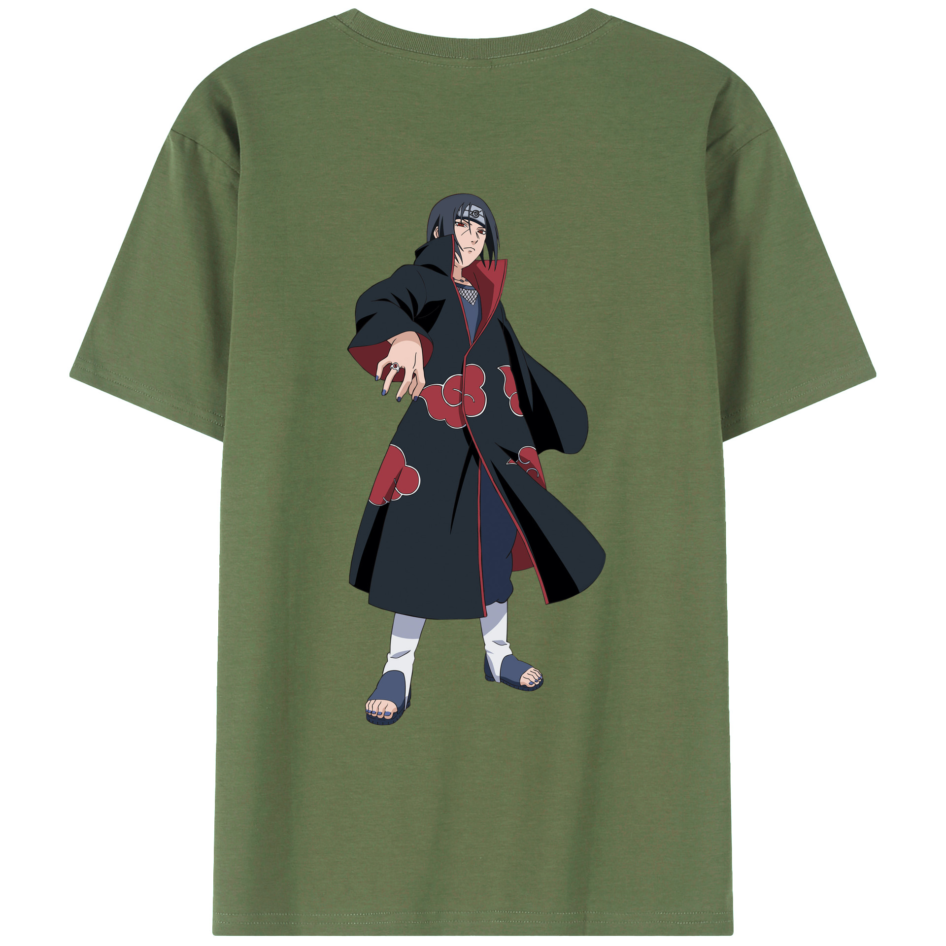 （画像用） NARUTO -ナルト- うちは イタチ Uchiha Itachi 綿100％ メンズ半袖Tシャツ（バックプリント） 通気性